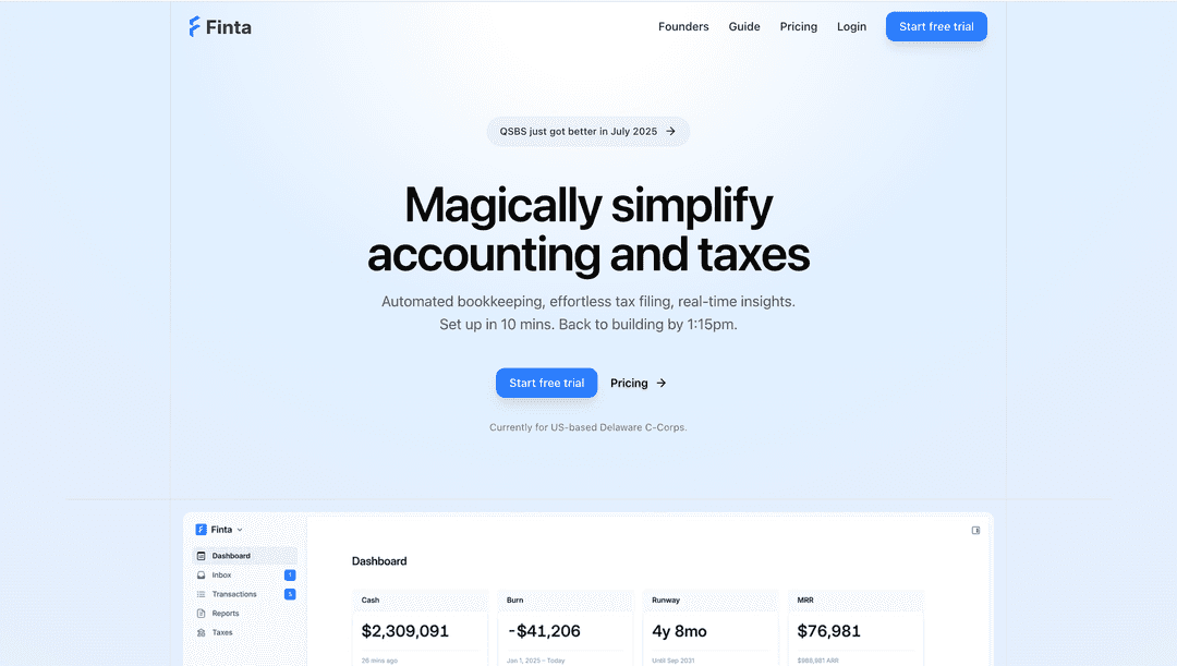 finta-landing page Replica